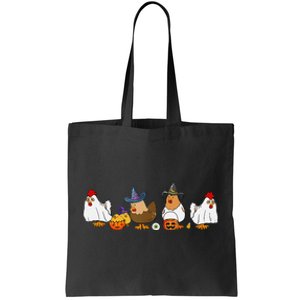 Halloween Funny Witch Spooky Chicken Costume Chick Or Treat Tote Bag