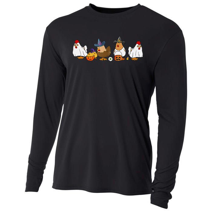 Halloween Funny Witch Spooky Chicken Costume Chick Or Treat Cooling Performance Long Sleeve Crew