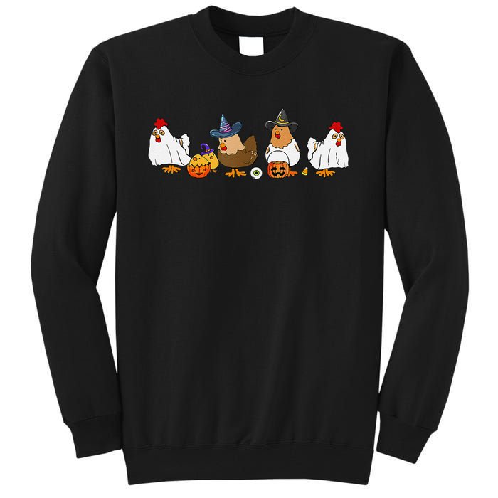 Halloween Funny Witch Spooky Chicken Costume Chick Or Treat Tall Sweatshirt