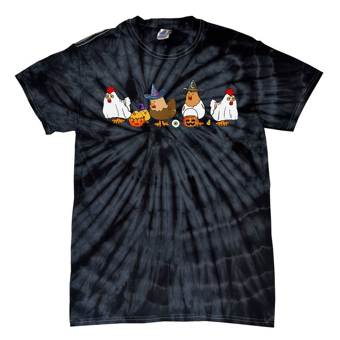 Halloween Funny Witch Spooky Chicken Costume Chick Or Treat Tie-Dye T-Shirt