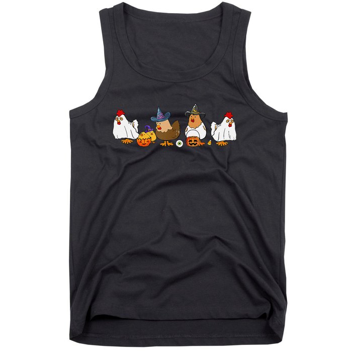 Halloween Funny Witch Spooky Chicken Costume Chick Or Treat Tank Top