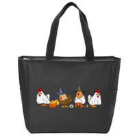 Halloween Funny Witch Spooky Chicken Costume Chick Or Treat Zip Tote Bag