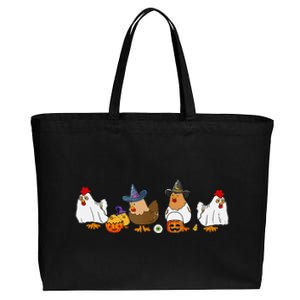 Halloween Funny Witch Spooky Chicken Costume Chick Or Treat Cotton Canvas Jumbo Tote