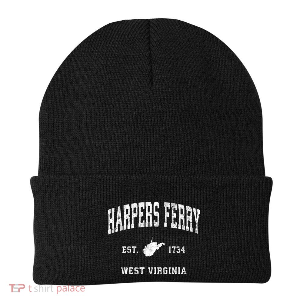 Harpers Ferry West Virginia Wv Vintage Athletic Sports Beanie