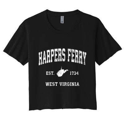 Harpers Ferry West Virginia Wv Vintage Athletic Sports Crop Top