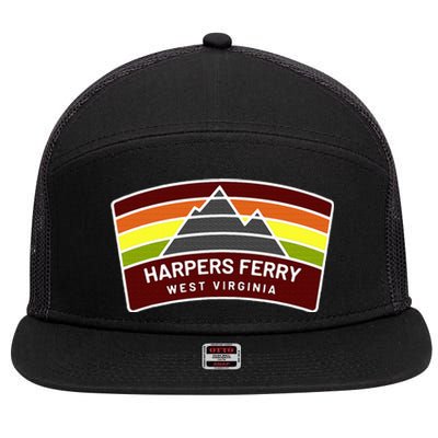 Harpers Ferry West Virginia Mountains Wv Vacation Souvenir 7 Panel Mesh Trucker Snapback Hat