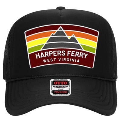 Harpers Ferry West Virginia Mountains Wv Vacation Souvenir High Crown Mesh Back Trucker Hat