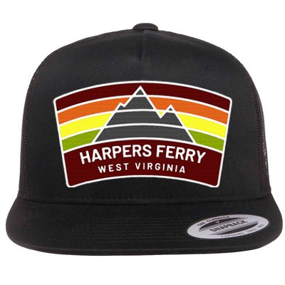 Harpers Ferry West Virginia Mountains Wv Vacation Souvenir Flat Bill Trucker Hat