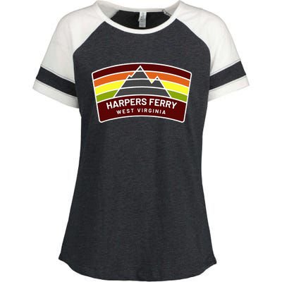 Harpers Ferry West Virginia Mountains Wv Vacation Souvenir Enza Ladies Jersey Colorblock Tee