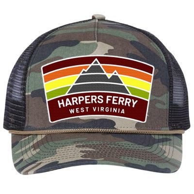 Harpers Ferry West Virginia Mountains Wv Vacation Souvenir Retro Rope Trucker Hat Cap