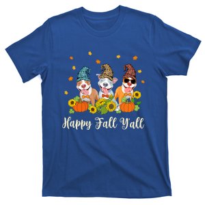 Happy Fall Yall Gift Pitbull Leopard Pumpkin Halloween Cute Gift T-Shirt