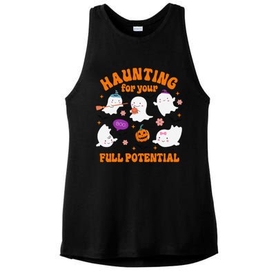 Haunting For Your Full Potential Cute Halloween Ghost Ladies PosiCharge Tri-Blend Wicking Tank