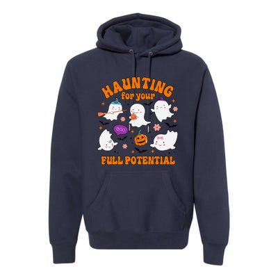 Haunting For Your Full Potential Cute Halloween Ghost Premium Hoodie