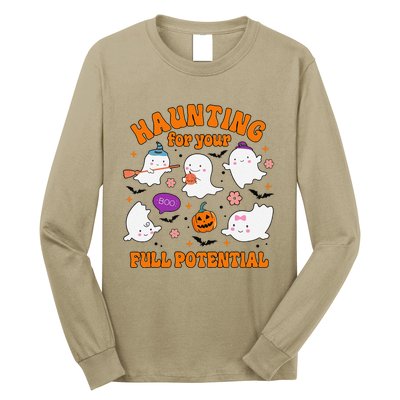 Haunting For Your Full Potential Cute Halloween Ghost Long Sleeve Shirt