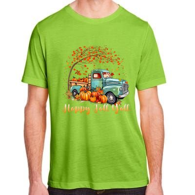 Happy Fall YAll Pumpkin Truck Autumn Tree Fall Thanksgiving Adult ChromaSoft Performance T-Shirt