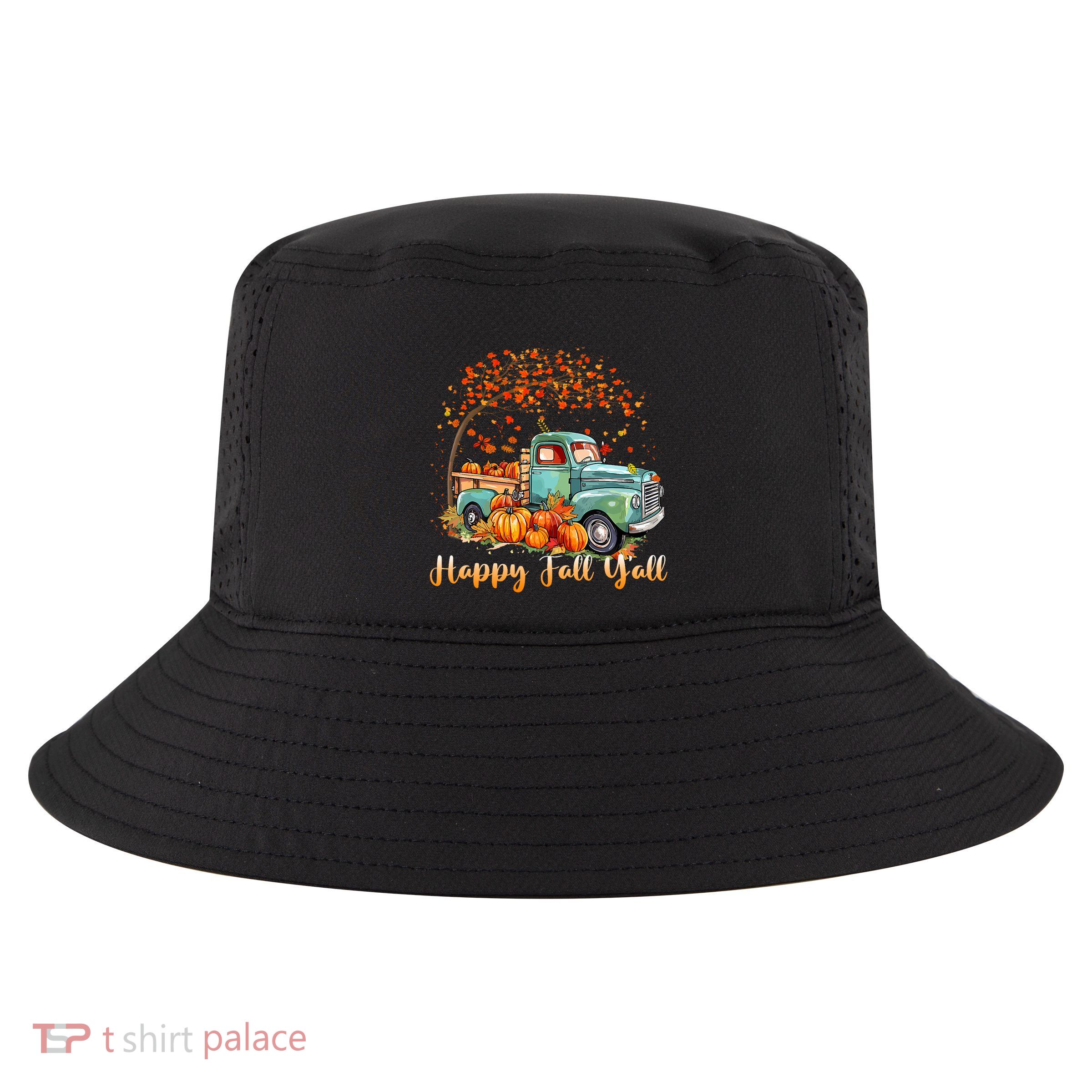 Happy Fall YAll Pumpkin Truck Autumn Tree Fall Thanksgiving Cool Comfort Performance Bucket Hat
