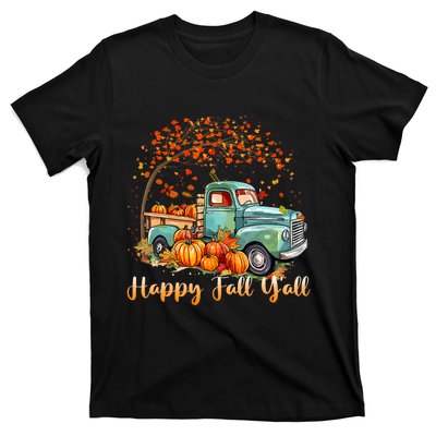 Happy Fall YAll Pumpkin Truck Autumn Tree Fall Thanksgiving T-Shirt