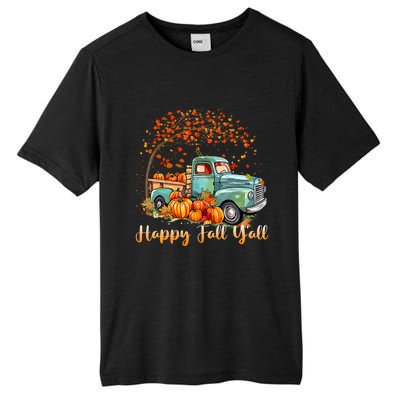 Happy Fall YAll Pumpkin Truck Autumn Tree Fall Thanksgiving Tall Fusion ChromaSoft Performance T-Shirt