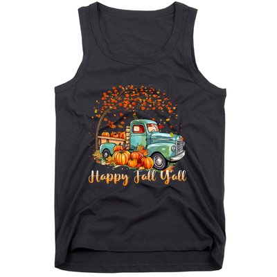 Happy Fall YAll Pumpkin Truck Autumn Tree Fall Thanksgiving Tank Top