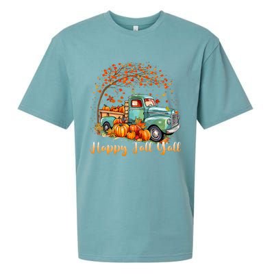 Happy Fall YAll Pumpkin Truck Autumn Tree Fall Thanksgiving Sueded Cloud Jersey T-Shirt