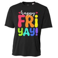 Happy Fri Yay Friday Funny Teacher Friyay Teacher Cooling Performance Crew T-Shirt