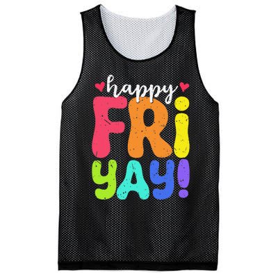 Happy Fri Yay Friday Funny Teacher Friyay Teacher Mesh Reversible Basketball Jersey Tank