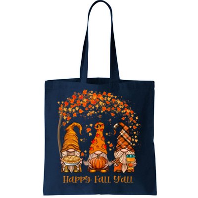 Happy Fall Y'all Gnome Autumn Gnomes Pumpkin Spice Season Tote Bag