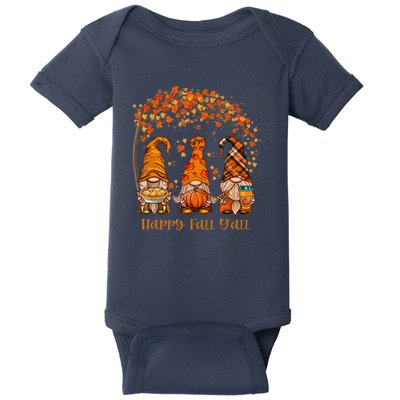 Happy Fall Y'all Gnome Autumn Gnomes Pumpkin Spice Season Baby Bodysuit