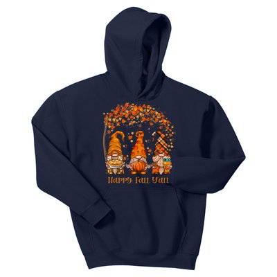 Happy Fall Y'all Gnome Autumn Gnomes Pumpkin Spice Season Kids Hoodie