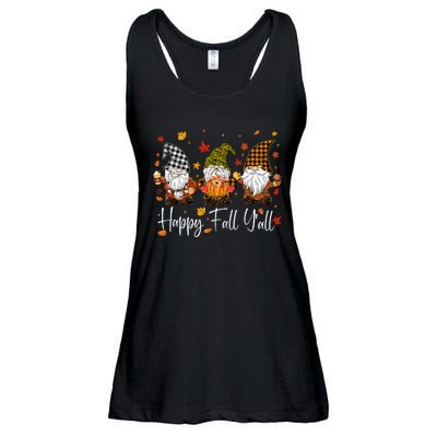 Happy Fall YAll Gnomes Pumpkin Autumn Thanksgiving Ladies Essential Flowy Tank