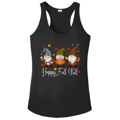 Happy Fall YAll Gnomes Pumpkin Autumn Thanksgiving Ladies PosiCharge Competitor Racerback Tank