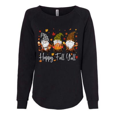 Happy Fall YAll Gnomes Pumpkin Autumn Thanksgiving Womens California Wash Sweatshirt