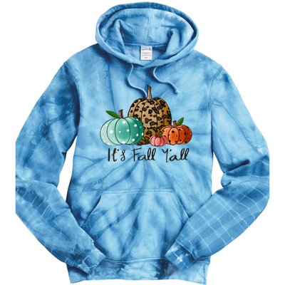 Happy Fall Y’all Pumpkin Leopard Its Fall Yall Thanksgiving Tie Dye Hoodie