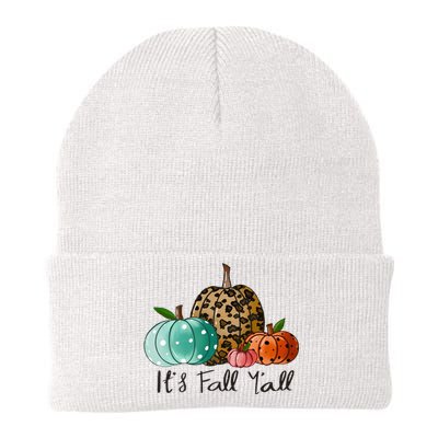 Happy Fall Y’all Pumpkin Leopard Its Fall Yall Thanksgiving Knit Cap Winter Beanie