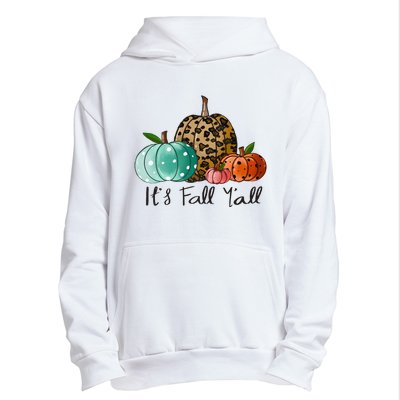 Happy Fall Y’all Pumpkin Leopard Its Fall Yall Thanksgiving Urban Pullover Hoodie