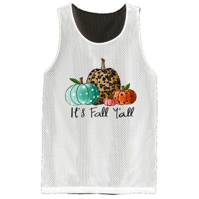 Happy Fall Y’all Pumpkin Leopard Its Fall Yall Thanksgiving Mesh Reversible Basketball Jersey Tank