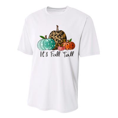 Happy Fall Y’all Pumpkin Leopard Its Fall Yall Thanksgiving Performance Sprint T-Shirt