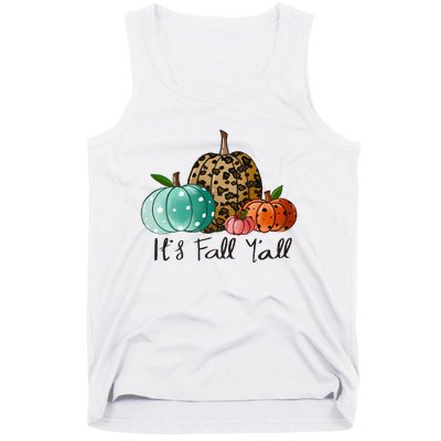 Happy Fall Y’all Pumpkin Leopard Its Fall Yall Thanksgiving Tank Top