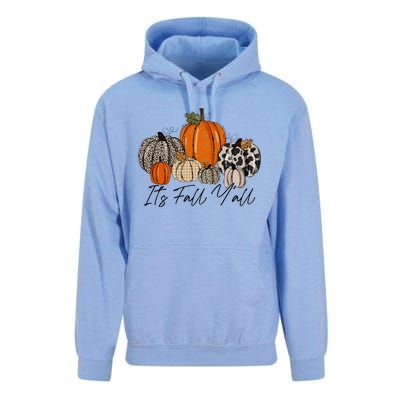 Happy Fall Y’all Pumpkin Leopard Its Fall Yall Thanksgiving Unisex Surf Hoodie