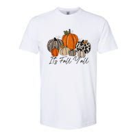 Happy Fall Y’all Pumpkin Leopard Its Fall Yall Thanksgiving Softstyle CVC T-Shirt