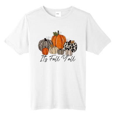 Happy Fall Y’all Pumpkin Leopard Its Fall Yall Thanksgiving Tall Fusion ChromaSoft Performance T-Shirt