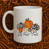 Happy Fall Y’all Pumpkin Leopard Its Fall Yall Thanksgiving Mug