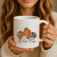 Happy Fall Y’all Pumpkin Leopard Its Fall Yall Thanksgiving Mug