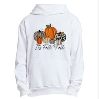 Happy Fall Y’all Pumpkin Leopard Its Fall Yall Thanksgiving Urban Pullover Hoodie