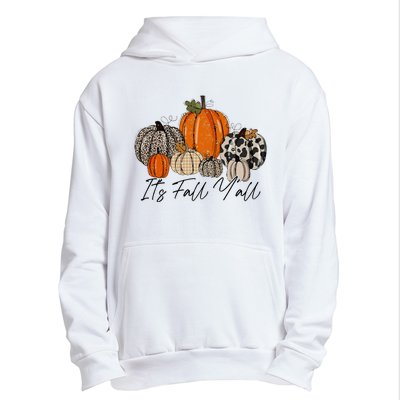 Happy Fall Y’all Pumpkin Leopard Its Fall Yall Thanksgiving Urban Pullover Hoodie