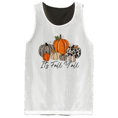 Happy Fall Y’all Pumpkin Leopard Its Fall Yall Thanksgiving Mesh Reversible Basketball Jersey Tank