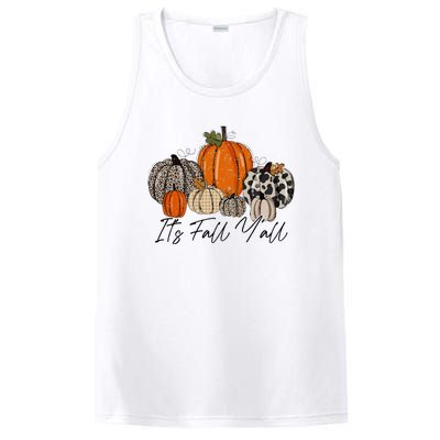 Happy Fall Y’all Pumpkin Leopard Its Fall Yall Thanksgiving PosiCharge Competitor Tank