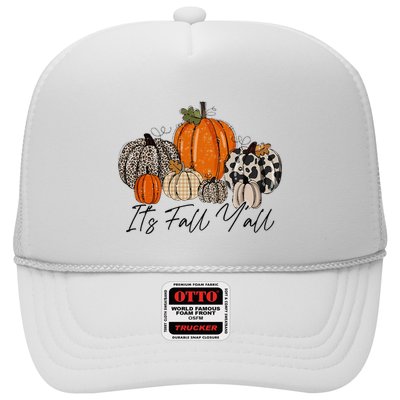 Happy Fall Y’all Pumpkin Leopard Its Fall Yall Thanksgiving Trucker Hat