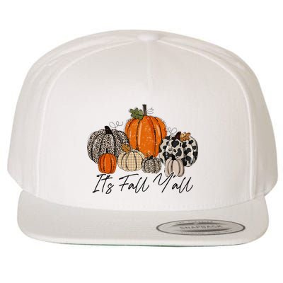Happy Fall Y’all Pumpkin Leopard Its Fall Yall Thanksgiving Wool Snapback Cap