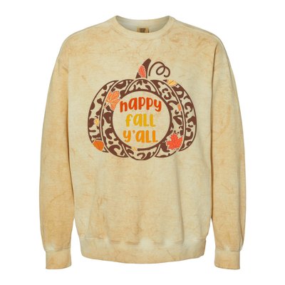 Happy Fall Yall Festive Pumpkin Colorblast Crewneck Sweatshirt